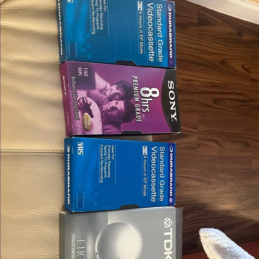Sony VHS Video Cassette Collection - Purple, Blue, White